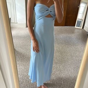 Francesca's Collections Strapless Light Blue Dress